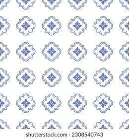 Vector. Seamless mediterranean geometric pattern, ornamental swatches. Talavera template. Portuguese Azulejo. Turkish decoration. Moroccan mosaic. Spanish porcelain. Ceramic dishes, folk ornament.