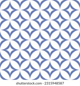 Vector. Patrón geométrico mediterráneo sin mar, manchas ornamentales. Plantilla de Talavera. Azulejo portugués. Decoración turca. Mosaico marroquí. Porcelana española. Platos de cerámica, adorno folclórico.