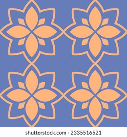Vector. Seamless mediterranean geometric pattern, ornamental swatches. Talavera template. Portuguese Azulejo. Turkish decoration. Moroccan mosaic. Spanish porcelain. Ceramic dishes, folk ornament.