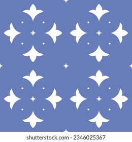 Vector. Seamless mediterranean geometric pattern, ornamental swatches. Talavera template. Portuguese Azulejo. Turkish decoration. Moroccan mosaic. Spanish porcelain. Ceramic dishes, folk ornament.