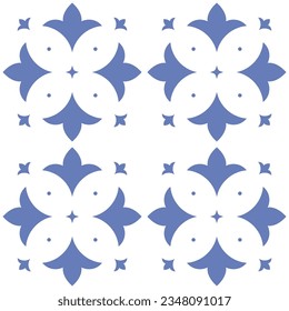 Vector. Seamless mediterranean geometric pattern, ornamental swatches. Talavera template. Portuguese Azulejo. Turkish decoration. Moroccan mosaic. Spanish porcelain. Ceramic dishes, folk ornament.