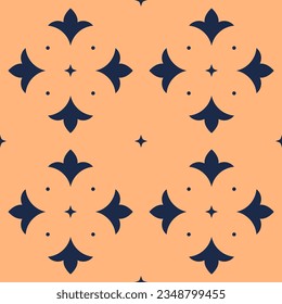 Vector. Seamless mediterranean geometric pattern, ornamental swatches. Talavera template. Portuguese Azulejo. Turkish decoration. Moroccan mosaic. Spanish porcelain. Ceramic dishes, folk ornament.