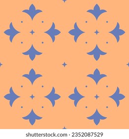 Vector. Seamless mediterranean geometric pattern, ornamental swatches. Talavera template. Portuguese Azulejo. Turkish decoration. Moroccan mosaic. Spanish porcelain. Ceramic dishes, folk ornament.