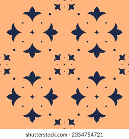 Vector. Seamless mediterranean geometric pattern, ornamental swatches. Talavera template. Portuguese Azulejo. Turkish decoration. Moroccan mosaic. Spanish porcelain. Ceramic dishes, folk ornament.
