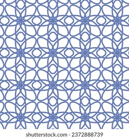 Vector. Seamless mediterranean geometric pattern, ornamental swatches. Talavera template. Portuguese Azulejo. Turkish decoration. Moroccan mosaic. Spanish porcelain. Ceramic dishes, folk ornament.