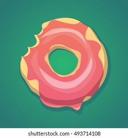 Vector seamless melted horizontal pattern in strawberry pink and green colors. Design for websites, booklets, cards, wallpapers, menu