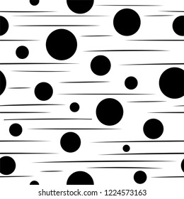 Vector seamless memphis pattern - fashion 80-90s. Stylish retro background with circles and stripes