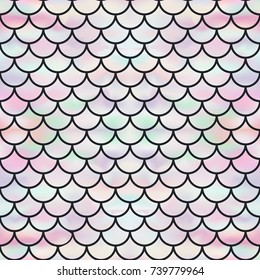 Vector seamless mermaid background with a pattern of fish scales