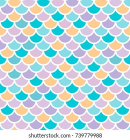 Vector seamless mermaid background with a pattern of fish scales