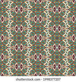 Vector Seamless  Mexican  Geometric Pattern. Ethnic Background