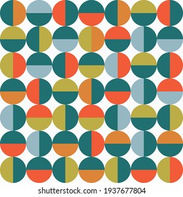 Vector seamless mid century absctract geometric pattern. Art of 20-s centutry.