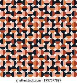 Vector seamless mid century absctract geometric pattern. Art of 20-s centutry.