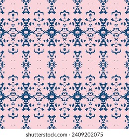 Vector seamless mid century absctract geometric pattern. Art of 20-s centutry.  Vintage Romantic Bloom design.