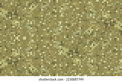 Vector seamless military pattern in pixel style. Pixel camouflage vector seamless green pattern.