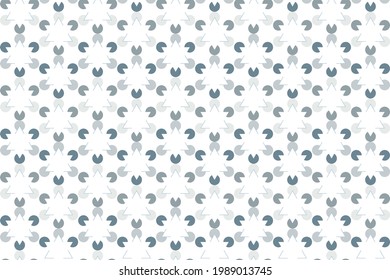 Vector seamless. Minimal cute children pattern with triangle and circle of Kanizsa triangle illussion. For fabric print,  makeup bag, carry-all pouch, pillow, t-shirt design. Pastel blue, grey.