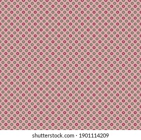 vector seamless minimal pattern of abstract flowers, vintage wallpaper style