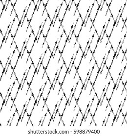 Vector seamless minimalistic monochrome geometric pattern of dots.Abstract hand drawn illustration. Background texture.