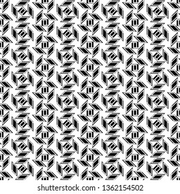 Vector seamless models. Modern stylish texture. Composition from regularly repeating geometrical element. Monochrome, simple. Vector illustrations.