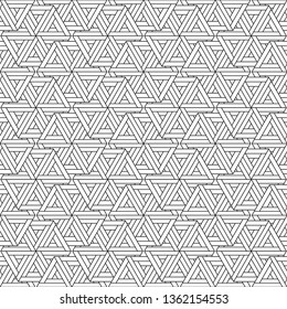 Vector seamless models. Modern stylish texture. Composition from regularly repeating geometrical element. Monochrome, simple. Vector illustrations.
