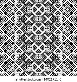 Vector seamless models. Modern stylish texture. Composition from regularly repeating geometrical element. Monochrome, simple. Vector illustrations.