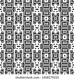 Vector seamless models. Modern stylish texture. Composition from regularly repeating geometrical element. Monochrome, simple. Vector illustrations.