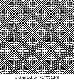 Vector seamless models. Modern stylish texture. Composition from regularly repeating geometrical element. Monochrome, simple. Vector illustrations.