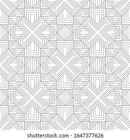 Vector seamless models. Modern stylish texture. Composition from regularly repeating geometrical element. Monochrome, simple. Vector illustrations.
