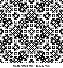 Vector seamless models. Modern stylish texture. Composition from regularly repeating geometrical element. Monochrome, simple. Vector illustrations.