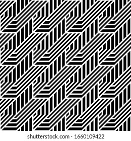 Vector seamless models. Modern stylish texture. Composition from regularly repeating geometrical element. Monochrome, simple. Vector illustrations.