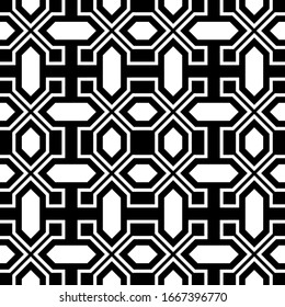 Vector seamless models. Modern stylish texture. Composition from regularly repeating geometrical element. Monochrome, simple. Vector illustrations.