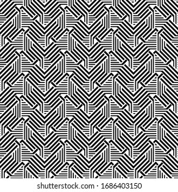 Vector seamless models. Modern stylish texture. Composition from regularly repeating geometrical element. Monochrome, simple. Vector illustrations.