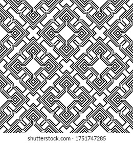 Vector seamless models. Modern stylish texture. Composition from regularly repeating geometrical element. Monochrome, simple. Vector illustrations.