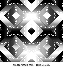 Vector seamless models. Modern stylish texture. Composition from regularly repeating geometrical element. Monochrome, simple. Vector illustrations.