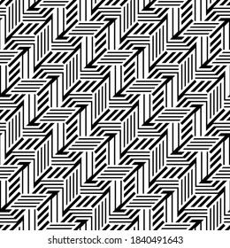 Vector seamless models. Modern stylish texture. Composition from regularly repeating geometrical element. Monochrome, simple. Vector illustrations.