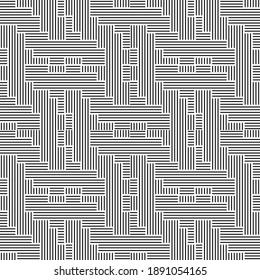 Vector seamless models. Modern stylish texture. Composition from regularly repeating geometrical element. Monochrome, simple. Vector illustrations.