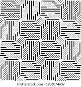 Vector seamless models. Modern stylish texture. Composition from regularly repeating geometrical element. Monochrome, simple. Vector illustrations.