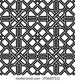 Vector seamless models. Modern stylish texture. Composition from regularly repeating geometrical element. Monochrome, simple. Vector illustrations.