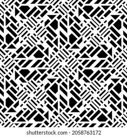 Vector seamless models. Modern stylish texture. Composition from regularly repeating geometrical element. Monochrome, simple. Vector illustrations.
