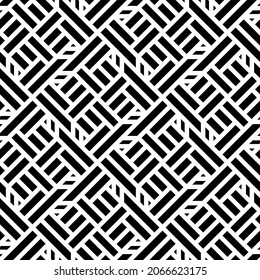 Vector seamless models. Modern stylish texture. Composition from regularly repeating geometrical element. Monochrome, simple. Vector illustrations.