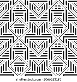 Vector seamless models. Modern stylish texture. Composition from regularly repeating geometrical element. Monochrome, simple. Vector illustrations.