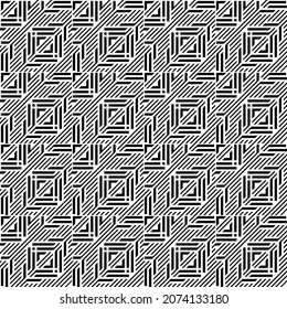 Vector seamless models. Modern stylish texture. Composition from regularly repeating geometrical element. Monochrome, simple. Vector illustrations.