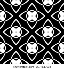 Vector seamless models. Modern stylish texture. Composition from regularly repeating geometrical element. Monochrome, simple. Vector illustrations.