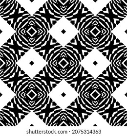 Vector seamless models. Modern stylish texture. Composition from regularly repeating geometrical element. Monochrome, simple. Vector illustrations.