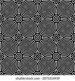Vector seamless models. Modern stylish texture. Composition from regularly repeating geometrical element. Monochrome, simple. Vector illustrations.