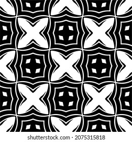 Vector seamless models. Modern stylish texture. Composition from regularly repeating geometrical element. Monochrome, simple. Vector illustrations.