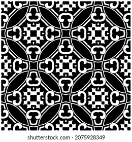 Vector seamless models. Modern stylish texture. Composition from regularly repeating geometrical element. Monochrome, simple. Vector illustrations.