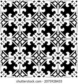 Vector seamless models. Modern stylish texture. Composition from regularly repeating geometrical element. Monochrome, simple. Vector illustrations.