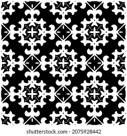 Vector seamless models. Modern stylish texture. Composition from regularly repeating geometrical element. Monochrome, simple. Vector illustrations.
