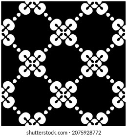 Vector seamless models. Modern stylish texture. Composition from regularly repeating geometrical element. Monochrome, simple. Vector illustrations.