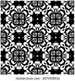 Vector seamless models. Modern stylish texture. Composition from regularly repeating geometrical element. Monochrome, simple. Vector illustrations.